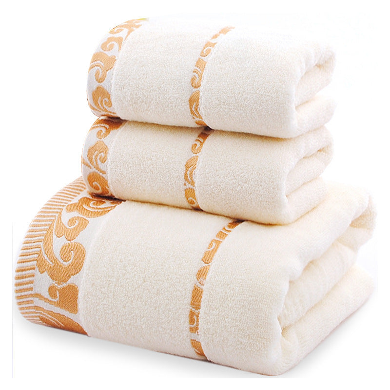 Pure Cotton Towels Three-piece Soft