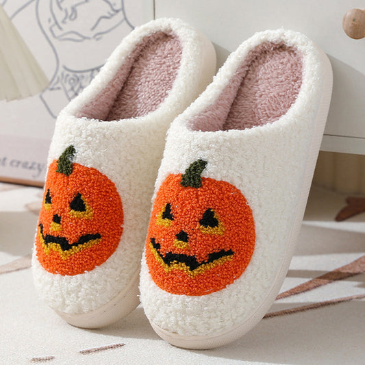 Halloween Pumpkin Cartoon Slippers Warm Winter Slippers