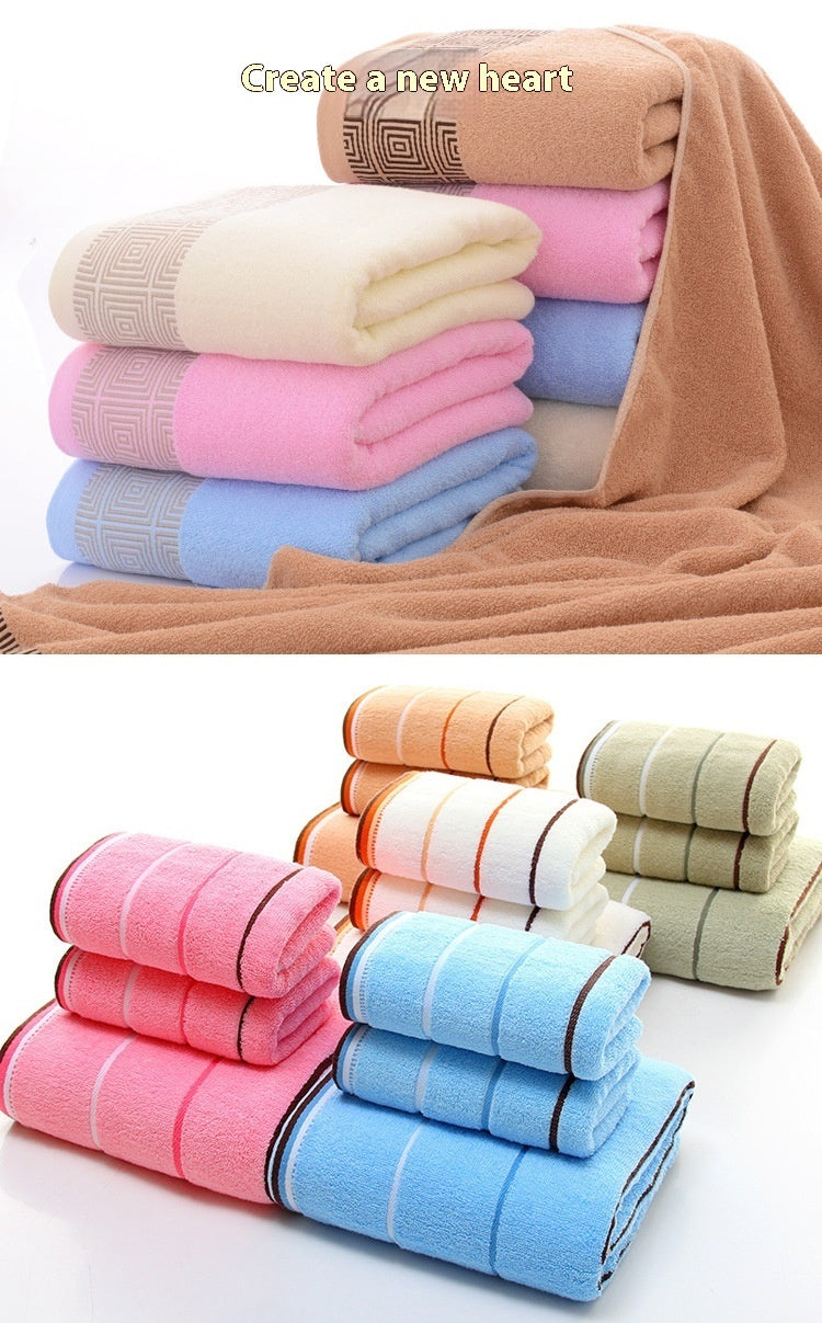 Pure Cotton Towels Three-piece Soft