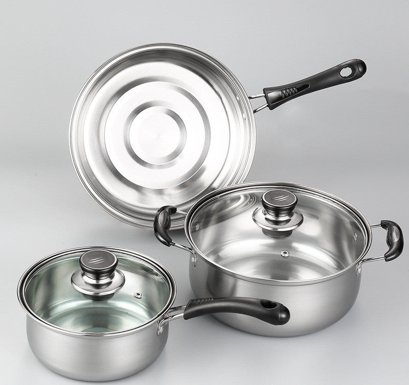 Stainless Steel Set Three-piece Pot Soup