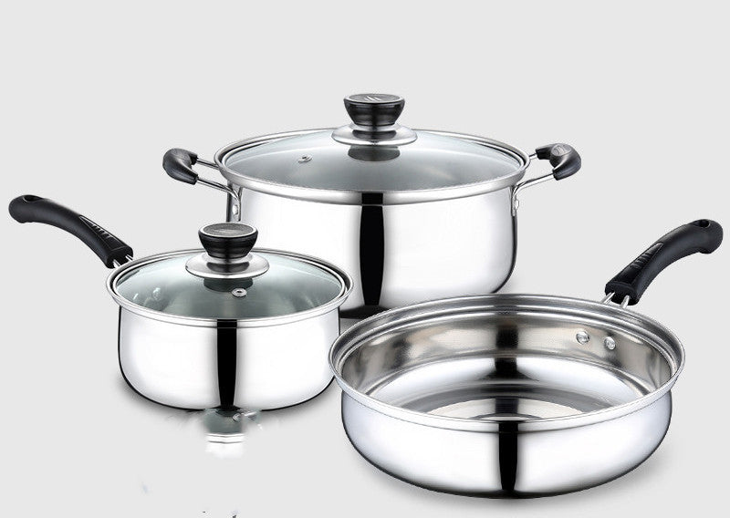 Stainless Steel Set Three-piece Pot Soup