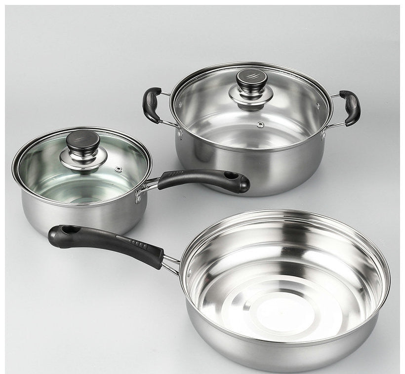 Stainless Steel Set Three-piece Pot Soup