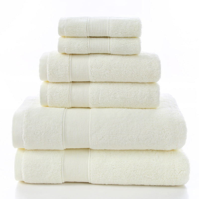 Luxury Cotton Bath Set Towels White