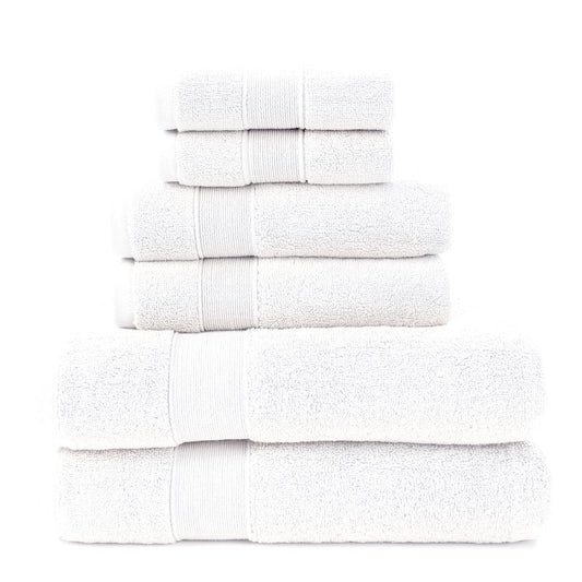 Luxury Cotton Bath Set Towels White