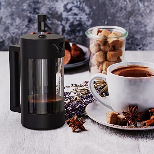 French Press Coffee Maker, Plastic Glass Frothed Milk Press,100 Percent BPA Free Prensa Francesa, 12 Oz & 21 Oz