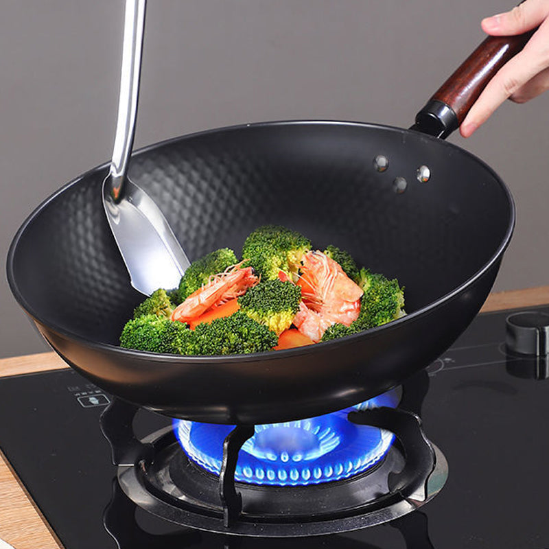 Fine Iron Induction Non-Stick Wok With Iron Shovel