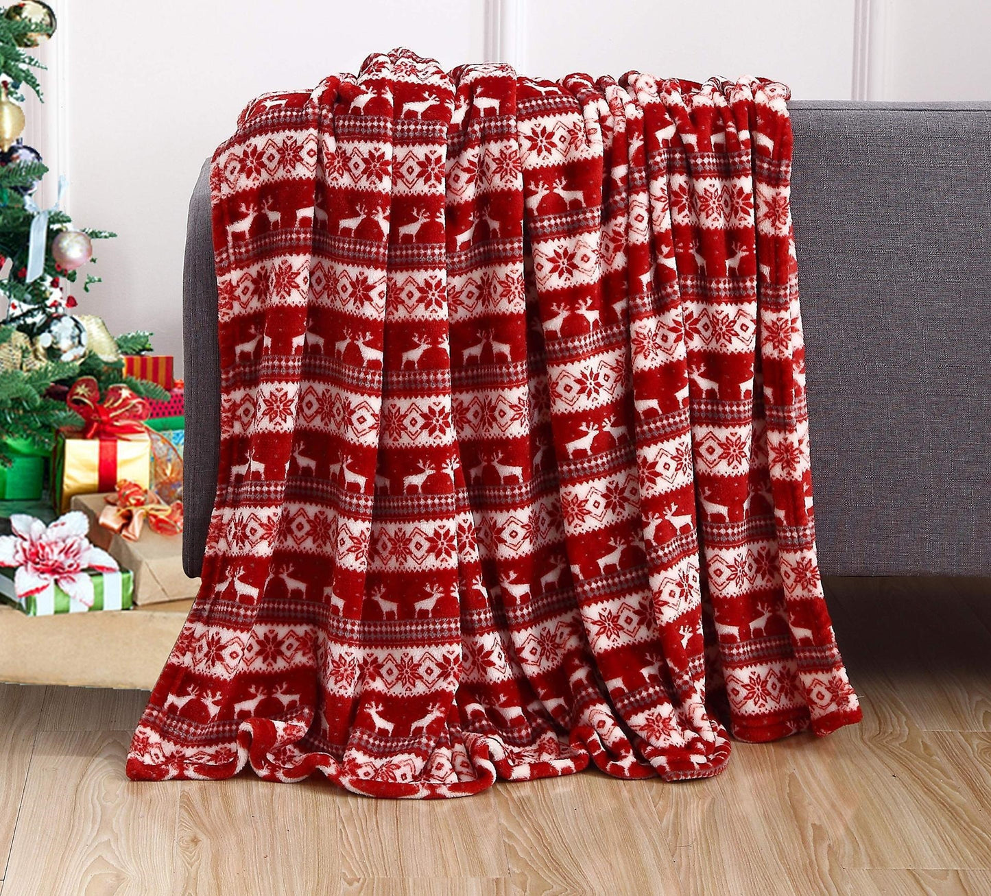 Christmas Santa Claus Blanket Winter Double-sided Flannel