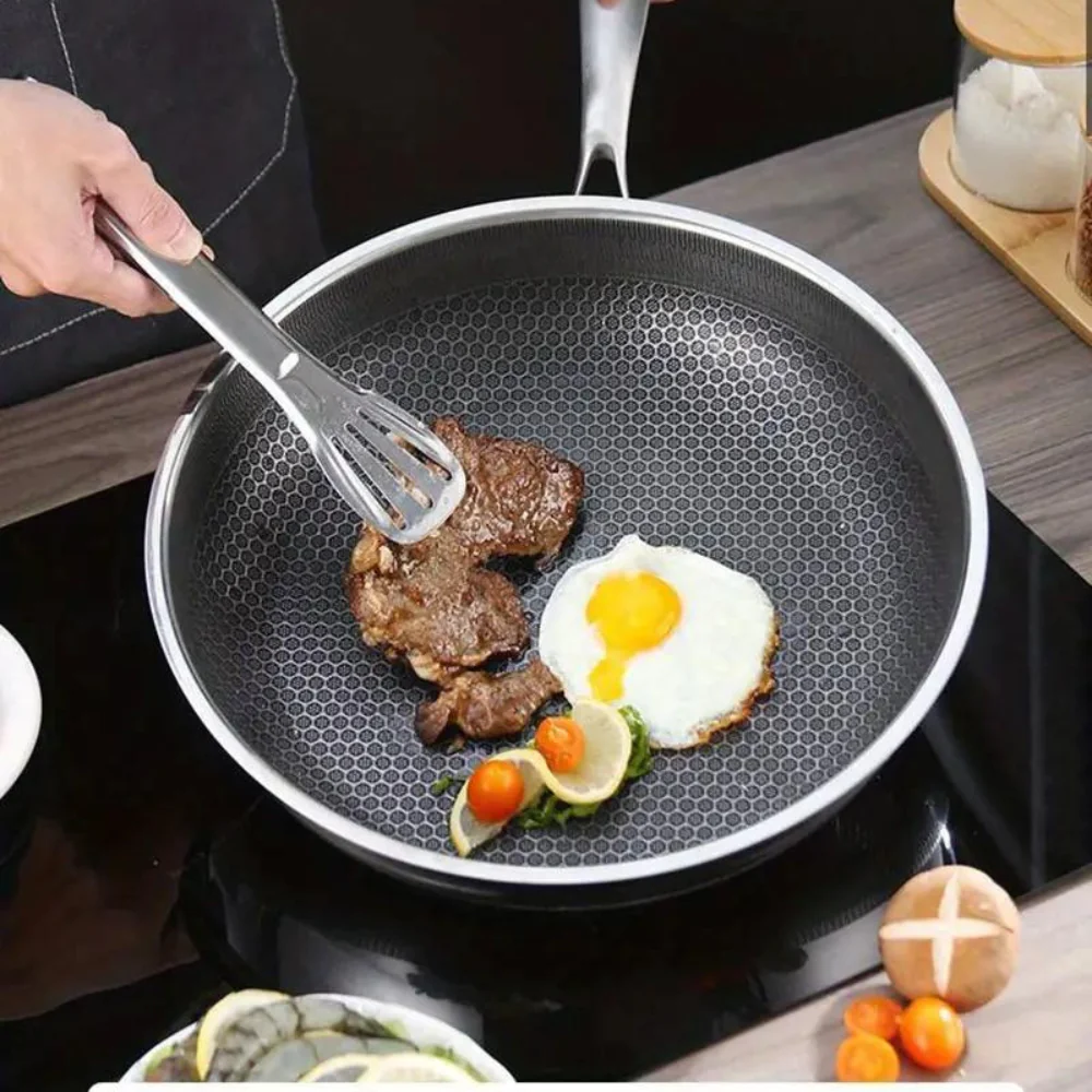 Induction Honeycomb Stainless Steel Non-stick Frying Pan