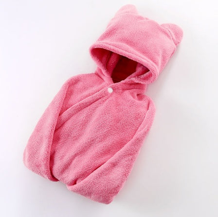 Cotton baby care hooded bath towel