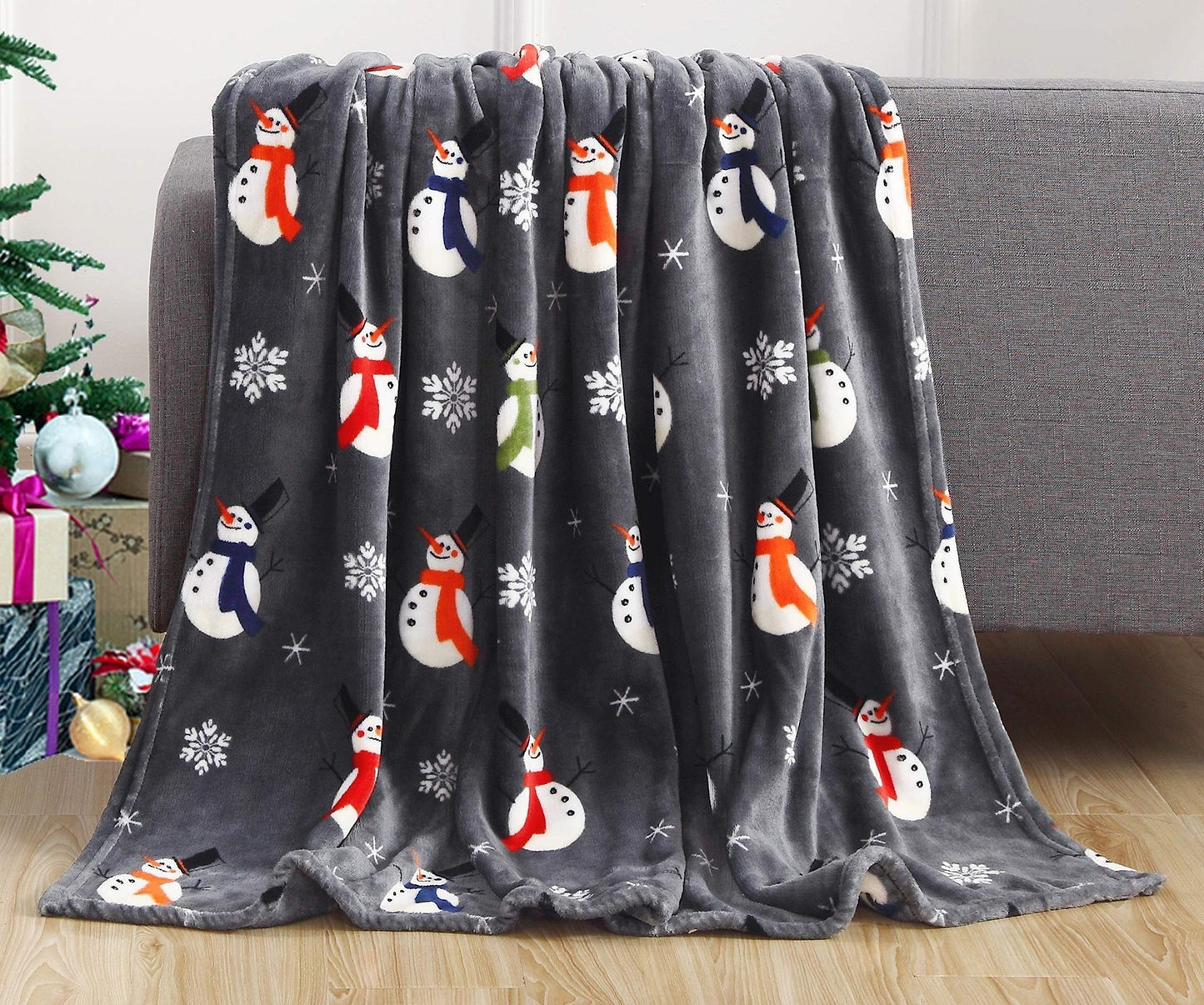 Christmas Santa Claus Blanket Winter Double-sided Flannel