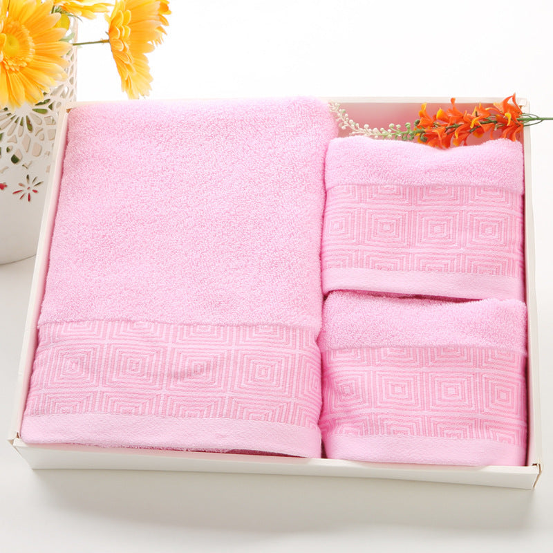 Pure Cotton Towels Three-piece Soft