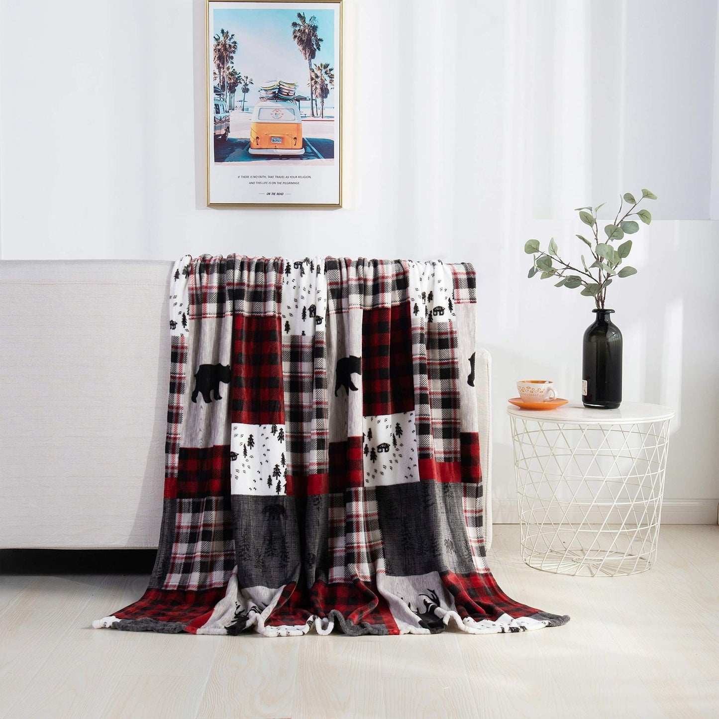 Christmas Santa Claus Blanket Winter Double-sided Flannel