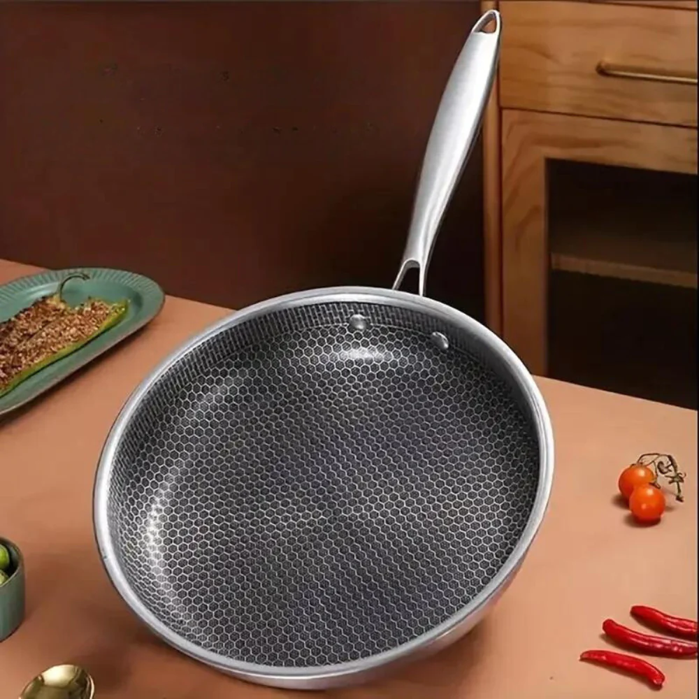 Induction Honeycomb Stainless Steel Non-stick Frying Pan