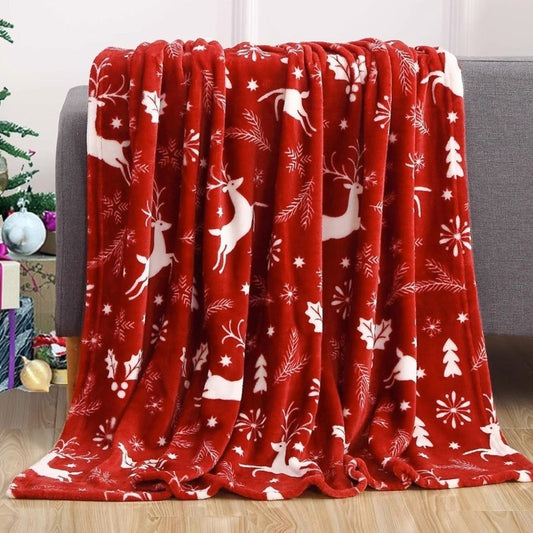 Christmas Santa Claus Blanket Winter Double-sided Flannel