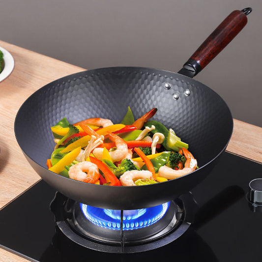 Fine Iron Induction Non-Stick Wok With Iron Shovel