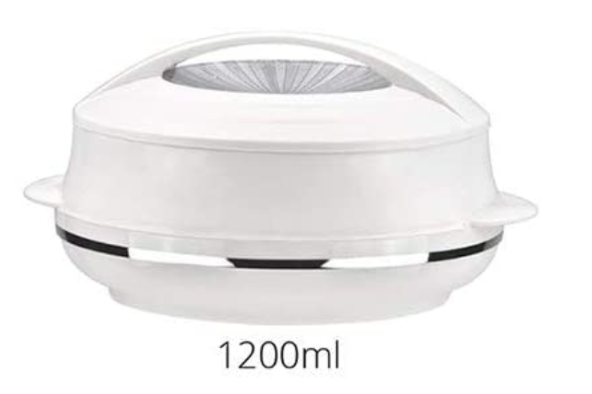 UWEVO 4 PC White/silver Beige/Gold Insulated 800ml - 2500ml Food Warmer Hot Pot