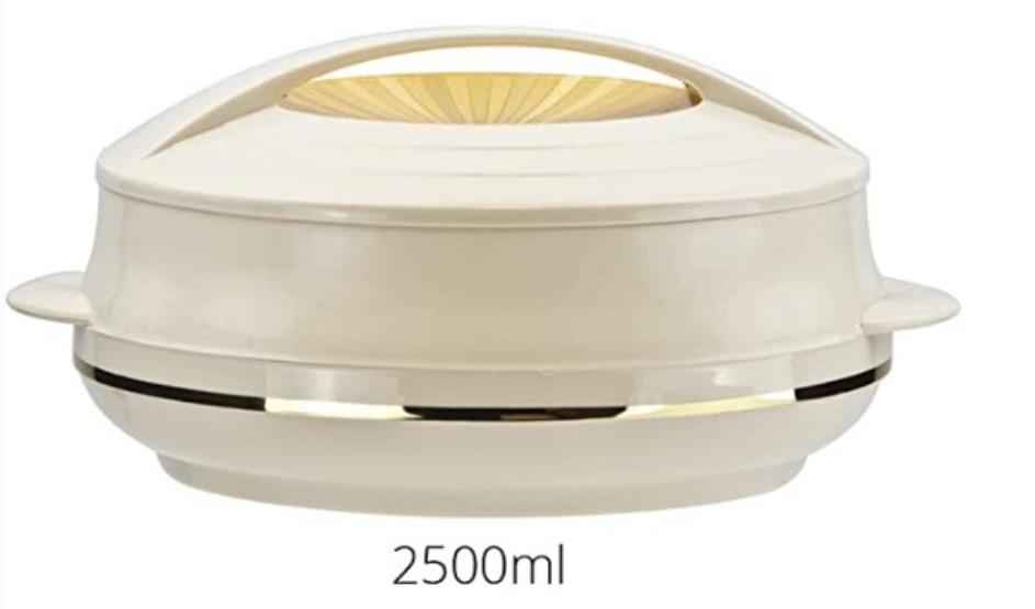 UWEVO 4 PC White/silver Beige/Gold Insulated 800ml - 2500ml Food Warmer Hot Pot