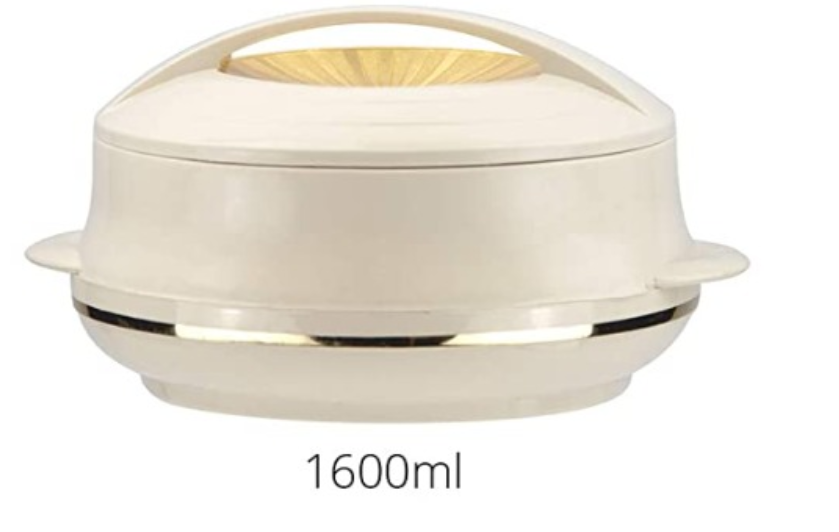 UWEVO 4 PC White/silver Beige/Gold Insulated 800ml - 2500ml Food Warmer Hot Pot