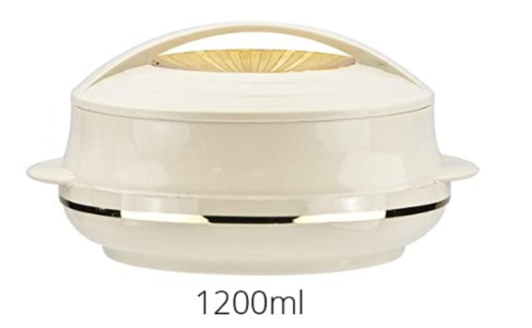 UWEVO 4 PC White/silver Beige/Gold Insulated 800ml - 2500ml Food Warmer Hot Pot