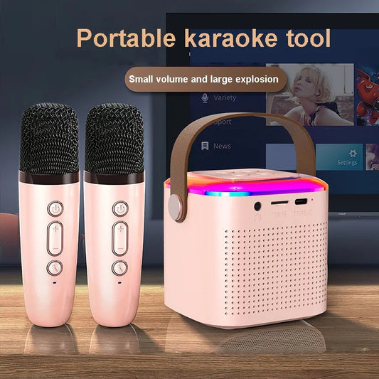 Transform any gathering into a lively karaoke party with our Bluetooth Karaoke Machine featuring two high-quality wireless microphones.