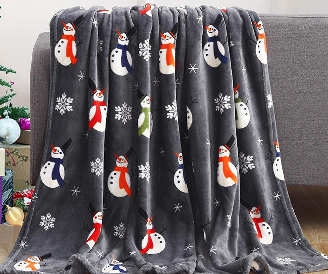 Christmas Santa Claus Blanket Winter Double-sided Flannel