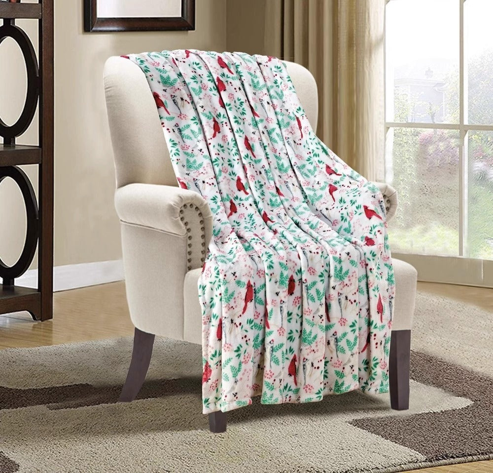 Christmas Santa Claus Blanket Winter Double-sided Flannel