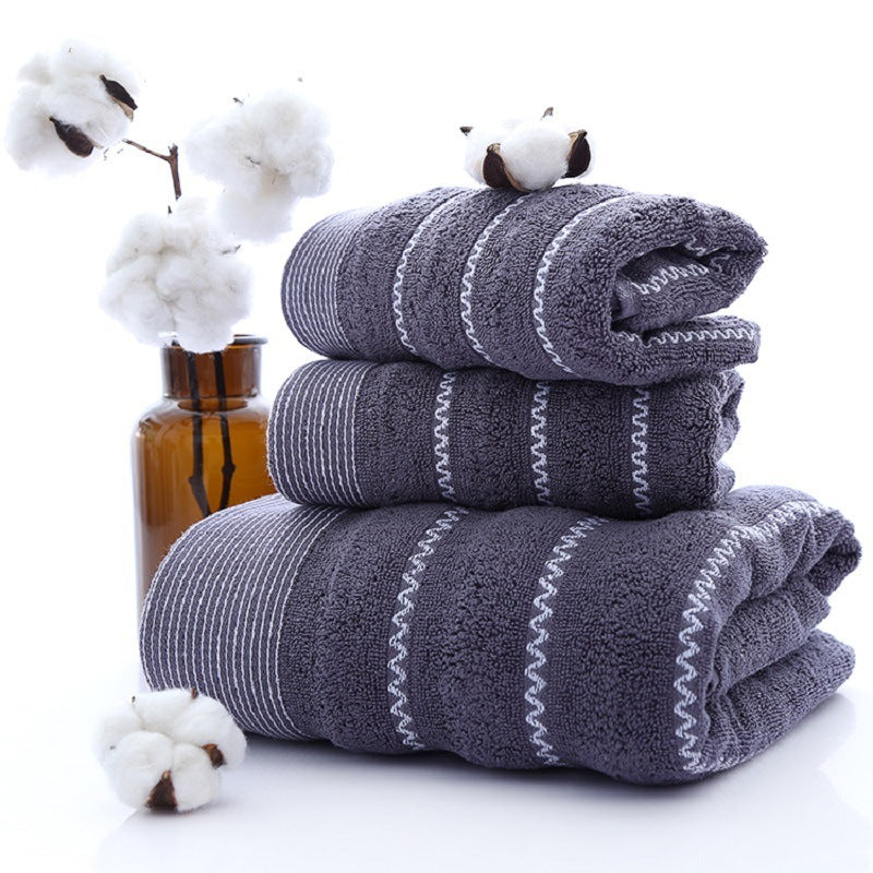 Pure Cotton Towels Three-piece Soft