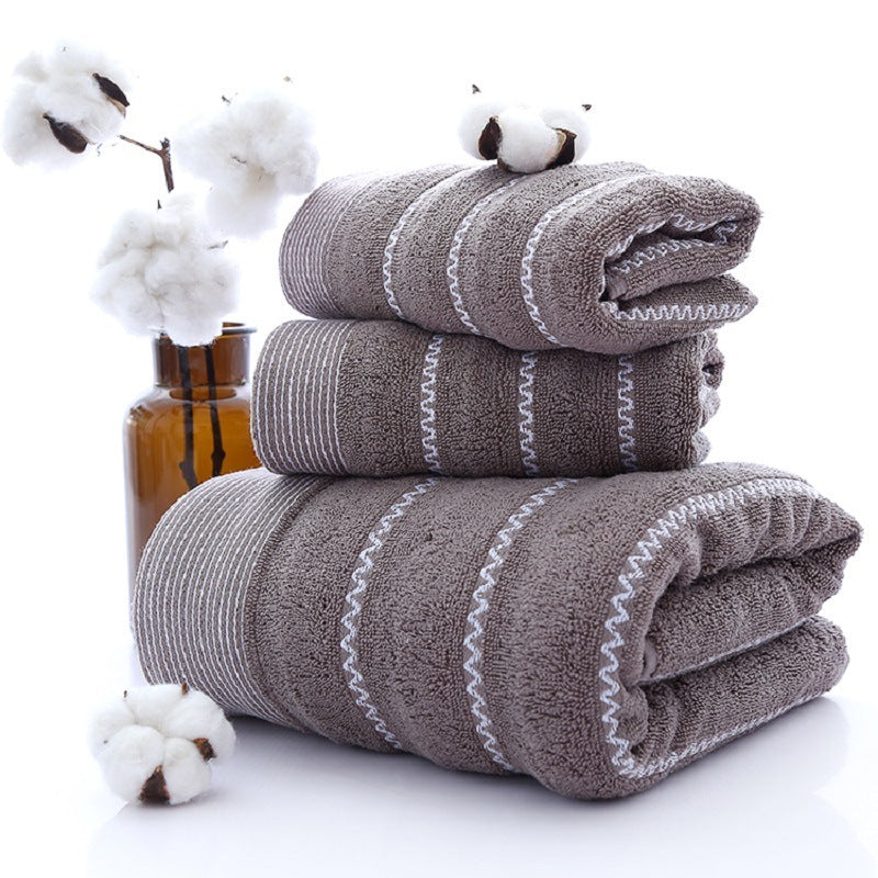 Pure Cotton Towels Three-piece Soft