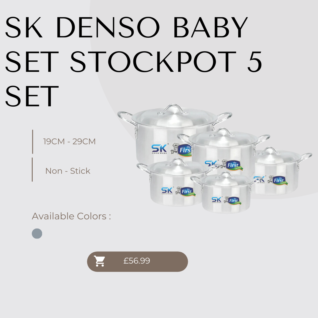 SK Denso Baby Set Metal Finish Cookware Stockpot 5 Set 19 - 29cm