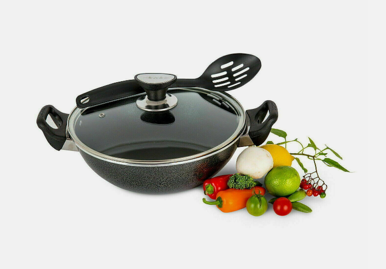 Enhance your kitchen repertoire with the UWEVO Induction-Compatible Cooking Wok with Glass Lid