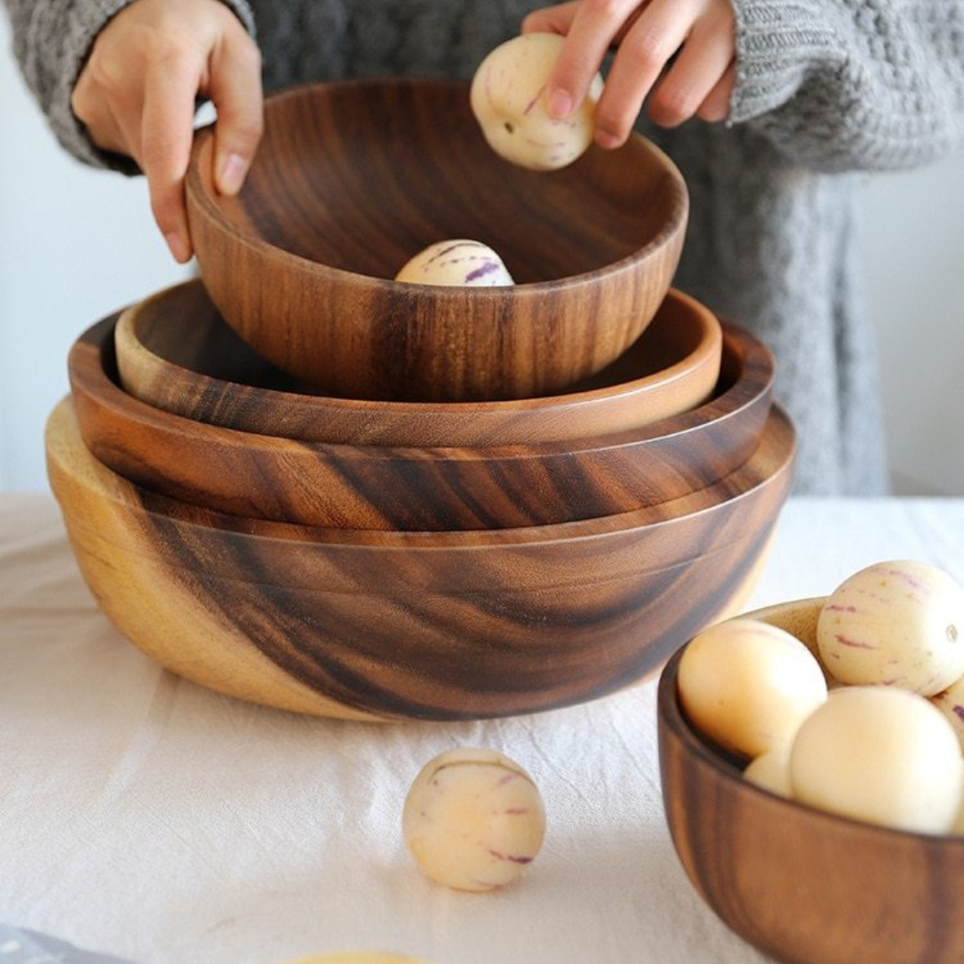 Offers Heavy Kaukauna acacia? wooden chips bowl