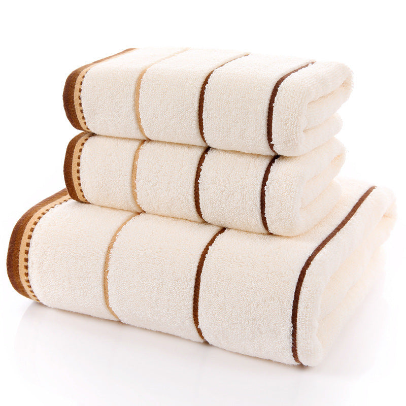 Pure Cotton Towels Three-piece Soft