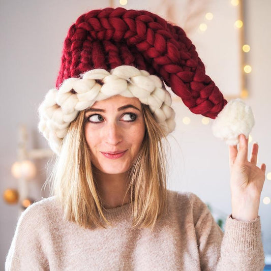 Christmas Hat With Pompom Cute Winter Hat