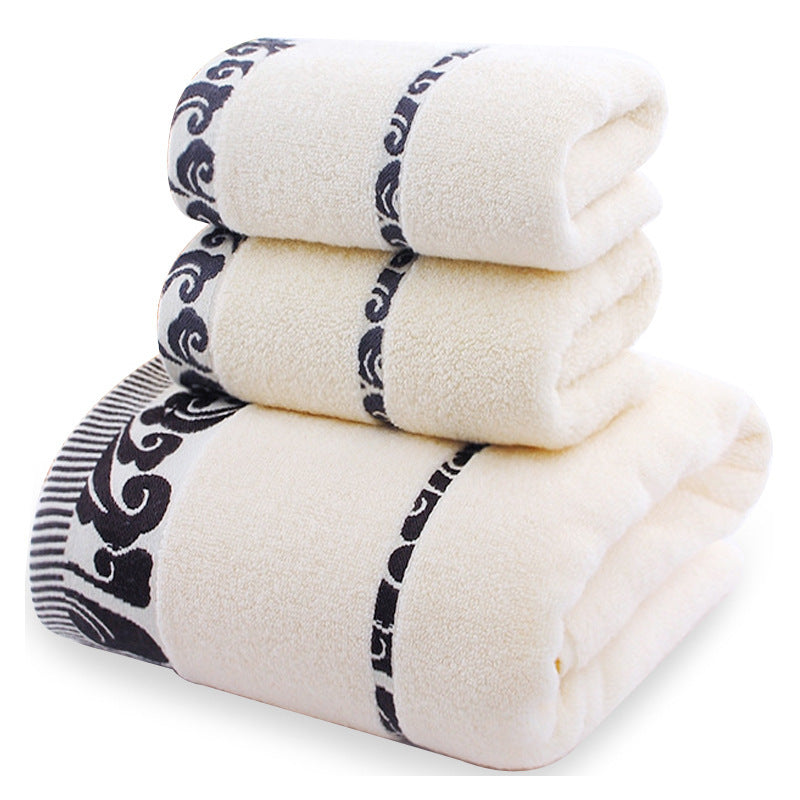 Pure Cotton Towels Three-piece Soft