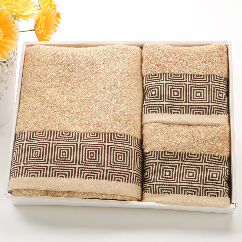 Pure Cotton Towels Three-piece Soft